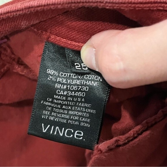 Vince Brick Red Skinny Jeans Size 25 - Picture 12 of 15